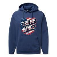 2024 Trump Vance Usa Flag Drip Performance Fleece Hoodie