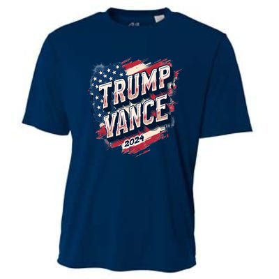 2024 Trump Vance Usa Flag Drip Cooling Performance Crew T-Shirt