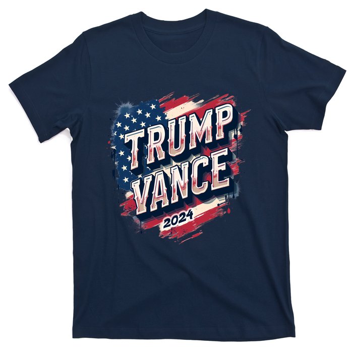 2024 Trump Vance Usa Flag Drip T-Shirt