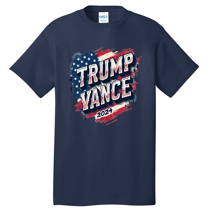 2024 Trump Vance Usa Flag Drip Tall T-Shirt