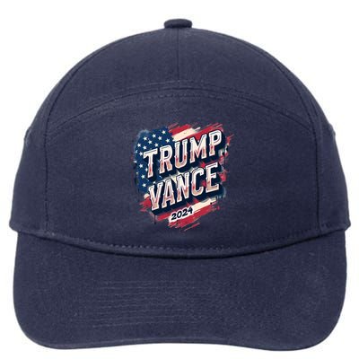 2024 Trump Vance Usa Flag Drip 7-Panel Snapback Hat