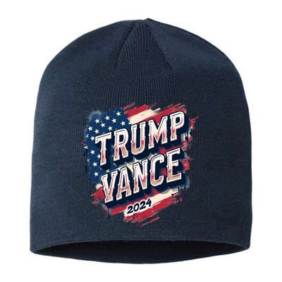 2024 Trump Vance Usa Flag Drip Sustainable Beanie