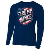 2024 Trump Vance Usa Flag Drip Cooling Performance Long Sleeve Crew