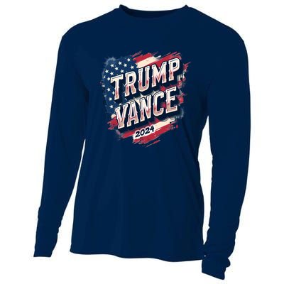 2024 Trump Vance Usa Flag Drip Cooling Performance Long Sleeve Crew