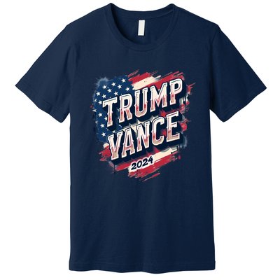 2024 Trump Vance Usa Flag Drip Premium T-Shirt