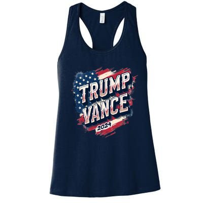 2024 Trump Vance Usa Flag Drip Women's Racerback Tank