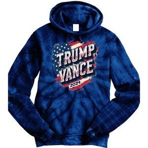 2024 Trump Vance Usa Flag Drip Tie Dye Hoodie