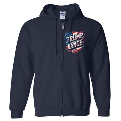 2024 Trump Vance Usa Flag Drip Full Zip Hoodie