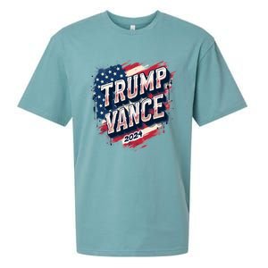 2024 Trump Vance Usa Flag Drip Sueded Cloud Jersey T-Shirt