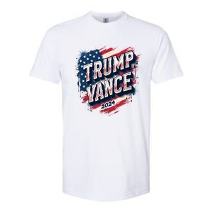 2024 Trump Vance Usa Flag Drip Softstyle CVC T-Shirt