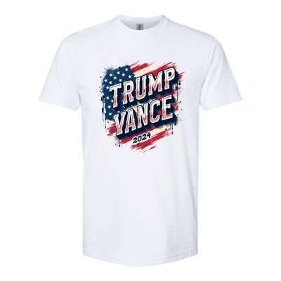 2024 Trump Vance Usa Flag Drip Softstyle® CVC T-Shirt