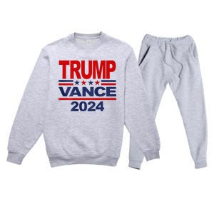 2024 Trump Vance Presidential Election Front And Back Premium Crewneck Sweatsuit Set