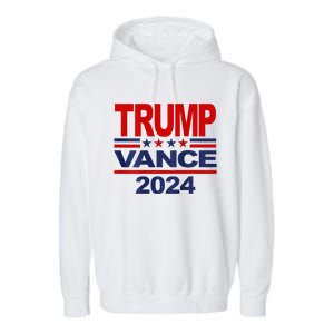 2024 Trump Vance Presidential Election Front And Back Garment-Dyed Fleece Hoodie