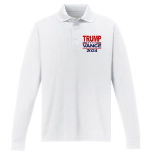 2024 Trump Vance Presidential Election Front And Back Performance Long Sleeve Polo