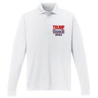 2024 Trump Vance Presidential Election Front And Back Performance Long Sleeve Polo