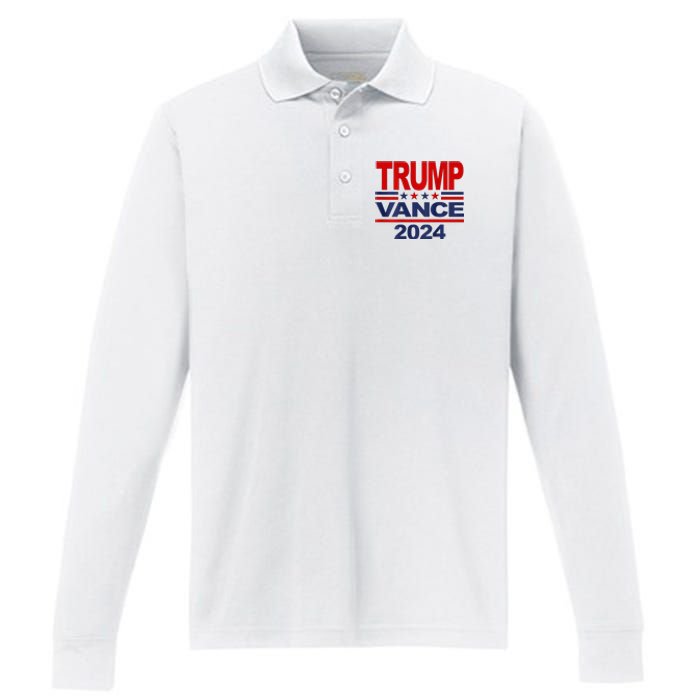 2024 Trump Vance Presidential Election Front And Back Performance Long Sleeve Polo