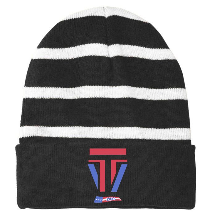 2024 Trump Vance Striped Beanie with Solid Band