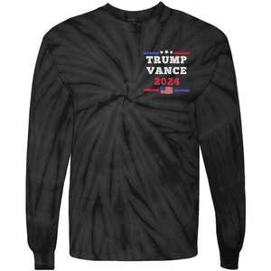 2024 Trump Vance Presidential Election Front And Back Tie-Dye Long Sleeve Shirt