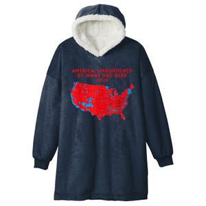 2024 Trump Winner Election Map Unburdened By What Has Been Hooded Wearable Blanket