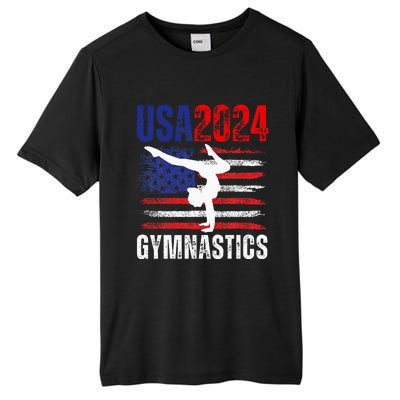 2024 Usa American Flag Gymnastics Gymnast Tall Fusion ChromaSoft Performance T-Shirt