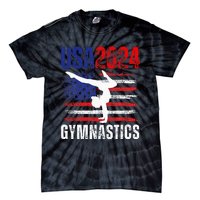 2024 Usa American Flag Gymnastics Gymnast Tie-Dye T-Shirt