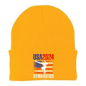 2024 Usa American Flag Gymnastics Gymnast 4th Of July Knit Cap Winter Beanie