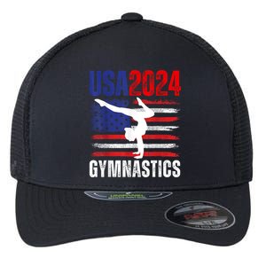 2024 Usa American Flag Gymnastics Gymnast 4th Of July Flexfit Unipanel Trucker Cap