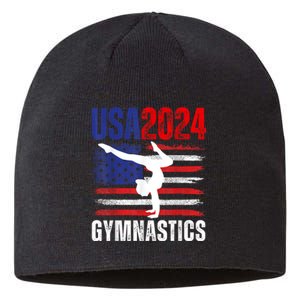 2024 Usa American Flag Gymnastics Gymnast 4th Of July Sustainable Beanie