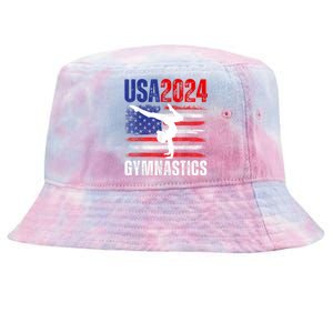 2024 Usa American Flag Gymnastics Gymnast 4th Of July Tie-Dyed Bucket Hat