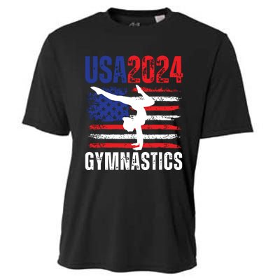 2024 Usa American Flag Gymnastics Gymnast Cooling Performance Crew T-Shirt