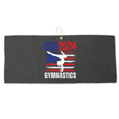 2024 Usa American Flag Gymnastics Gymnast Large Microfiber Waffle Golf Towel