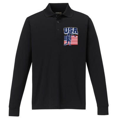 2024 Usa Cricket Jersey T20 Cricket 2024 Usa Cricket Fans Performance Long Sleeve Polo