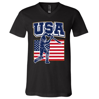 2024 Usa Cricket Jersey T20 Cricket 2024 Usa Cricket Fans V-Neck T-Shirt