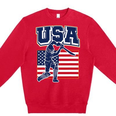 2024 Usa Cricket Jersey T20 Cricket 2024 Usa Cricket Fans Premium Crewneck Sweatshirt