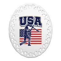 2024 Usa Cricket Jersey T20 Cricket 2024 Usa Cricket Fans Ceramic Oval Ornament