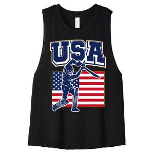 2024 Usa Cricket Jersey T20 Cricket 2024 Usa Women's Racerback Cropped Tank