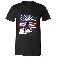 2024 Usa Cricket Jersey America Cricket In Usa V-Neck T-Shirt