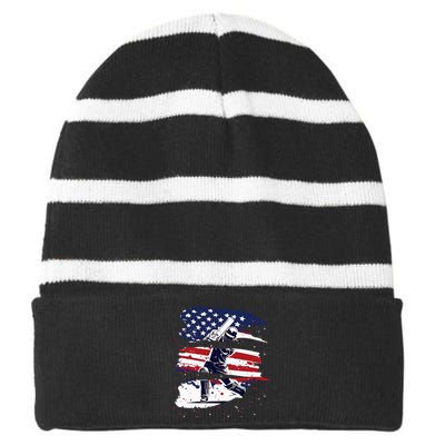 2024 Usa Cricket Jersey America Cricket Striped Beanie with Solid Band