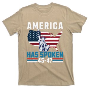 2024 Usa Election 45 47 America Has Spoken Donald President T-Shirt