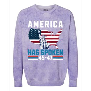 2024 Usa Election 45 47 America Has Spoken New President Colorblast Crewneck Sweatshirt