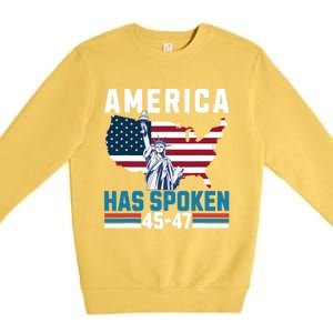 2024 Usa Election 45 47 America Has Spoken New President Premium Crewneck Sweatshirt