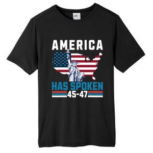 2024 Usa Election 45 47 America Has Spoken New President Tall Fusion ChromaSoft Performance T-Shirt