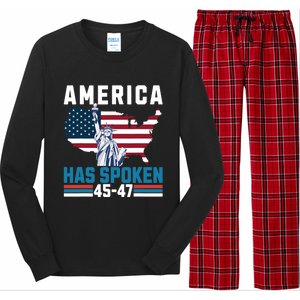 2024 Usa Election 45 47 America Has Spoken New President Long Sleeve Pajama Set