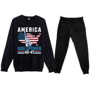 2024 Usa Election 45 47 America Has Spoken New President Premium Crewneck Sweatsuit Set