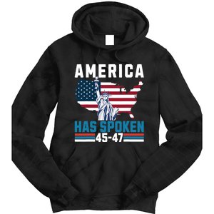 2024 Usa Election 45 47 America Has Spoken New President Tie Dye Hoodie