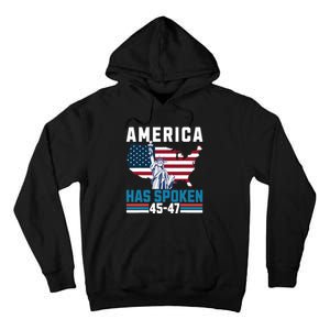 2024 Usa Election 45 47 America Has Spoken New President Tall Hoodie