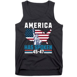 2024 Usa Election 45 47 America Has Spoken New President Tank Top