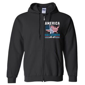 2024 Usa Election 45 47 America Has Spoken New President Full Zip Hoodie