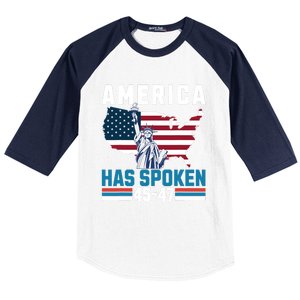 2024 Usa Election 45 47 America Has Spoken New President Baseball Sleeve Shirt