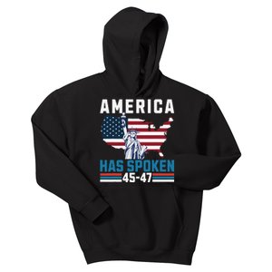 2024 Usa Election 45 47 America Has Spoken Donald President Gift Kids Hoodie